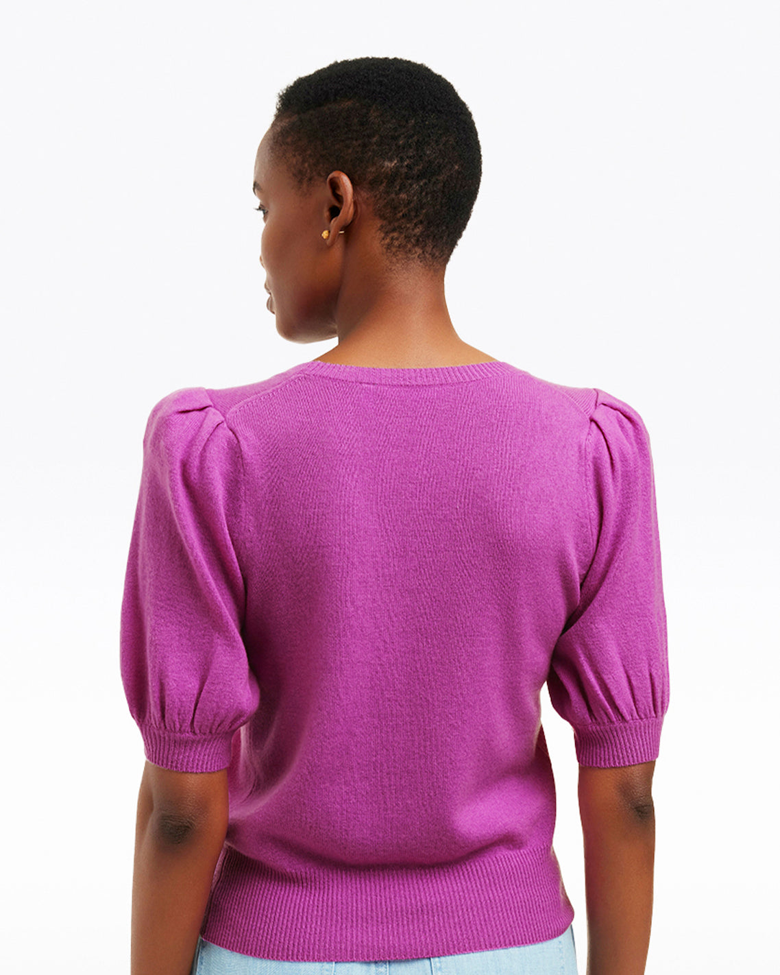 Short Sleeve Cashmere Sweater in Ivory | Draper James Great Value