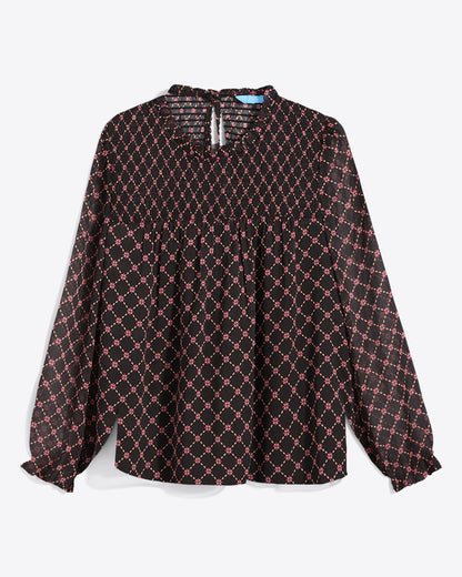 Jacqueline Long Sleeve Top in Crinkle Chiffon | Draper James Hot Sale