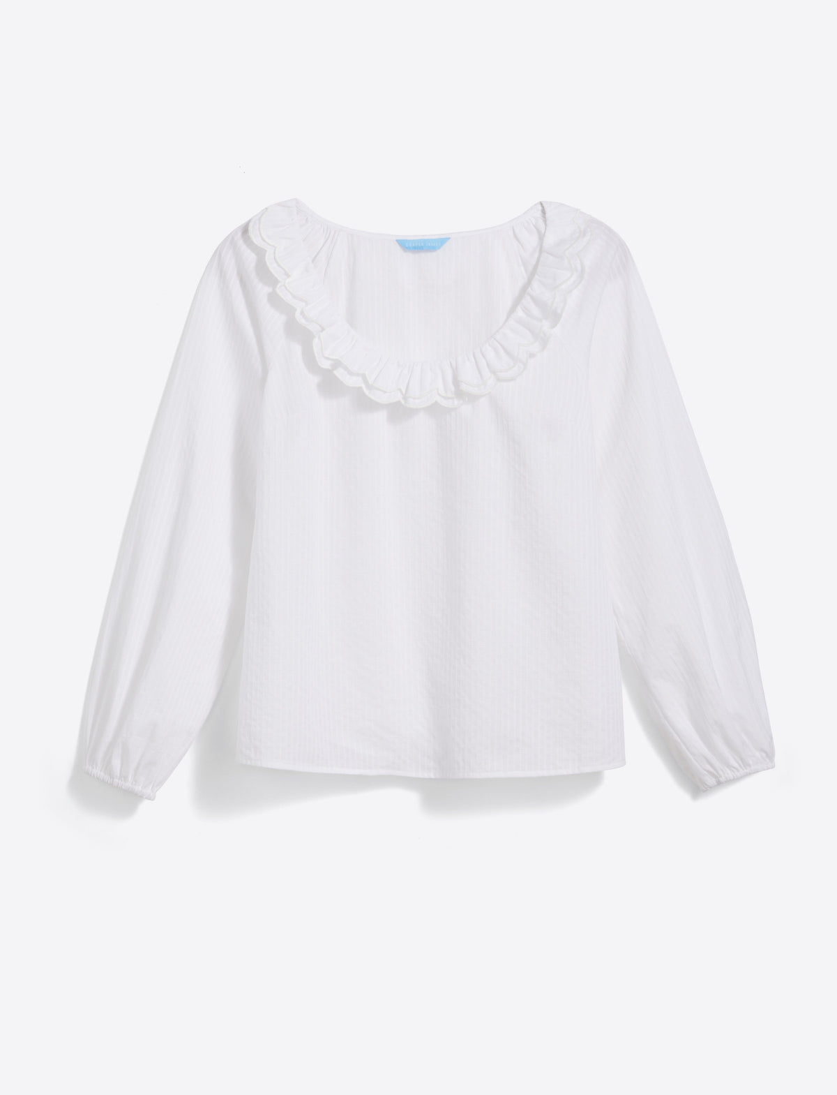 Reyna Long-Sleeve Top in Textured Shirting Stripe | Draper James Smart Buy