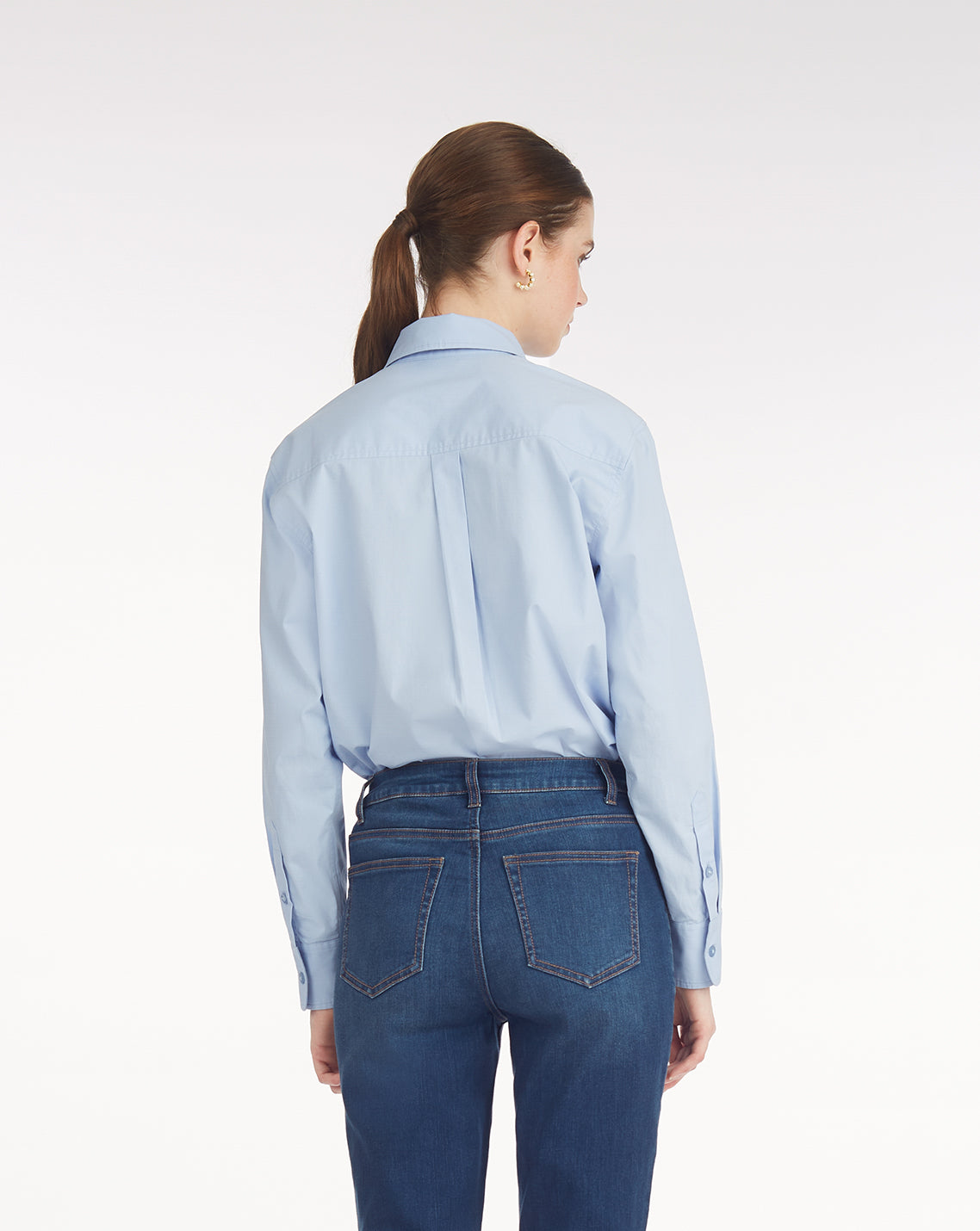 Long-Sleeve Button Down in Cotton Poplin | Draper James Sale
