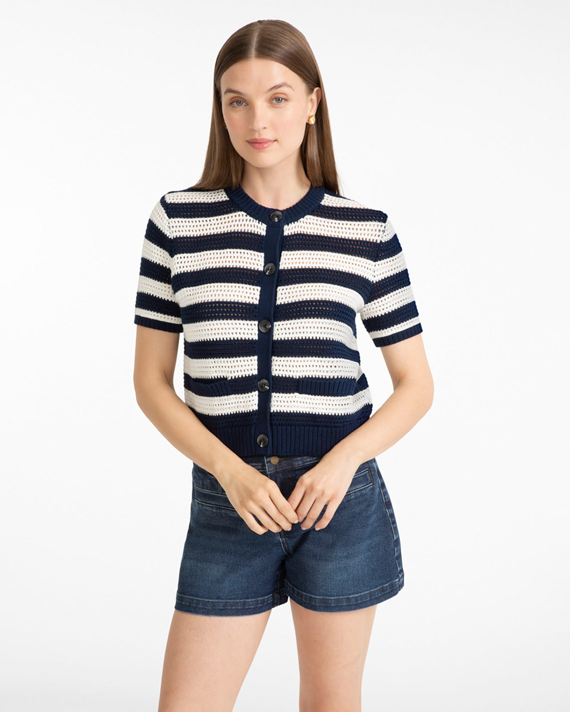 Blue & White SS Cardigan | Draper James Top Pick