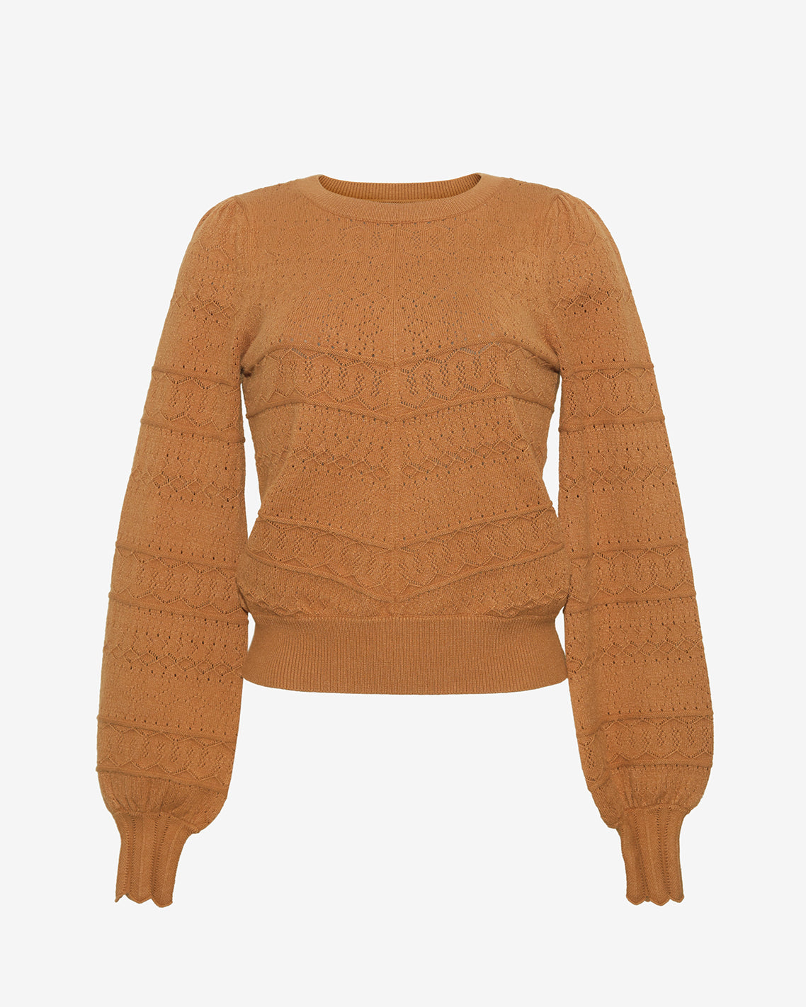 Long-Sleeve Pointelle Sweater in Ivory | Draper James Popular