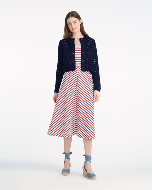 Crochet Sweater Cardigan in Nassau Navy | Draper James Smart Buy