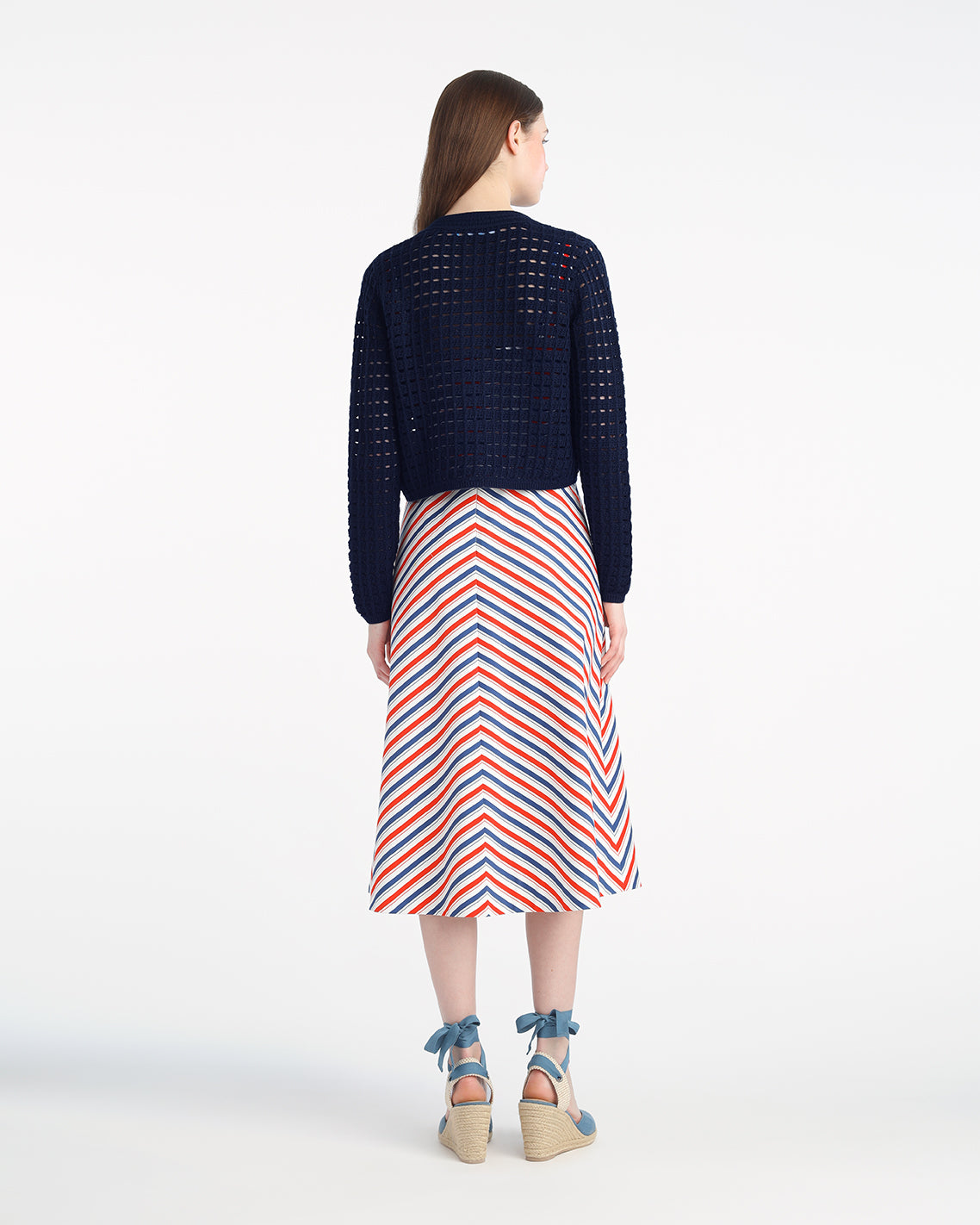 Crochet Sweater Cardigan in Nassau Navy | Draper James Smart Buy
