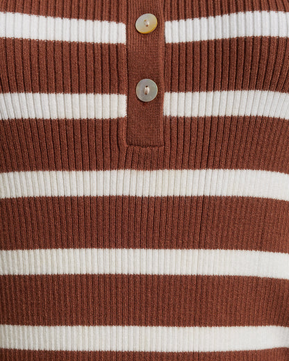 Rib Sweater in Rust Stripe | Knit Tops by Draper James | Draper James Premium