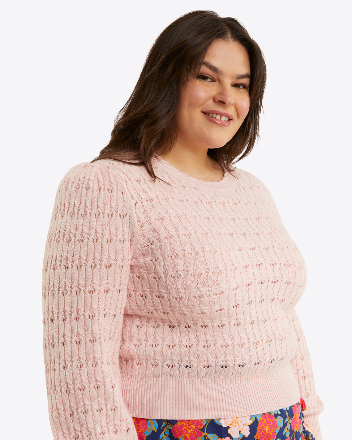Puff Sleeve Sweater in Pointelle Knit | Draper James Best Price