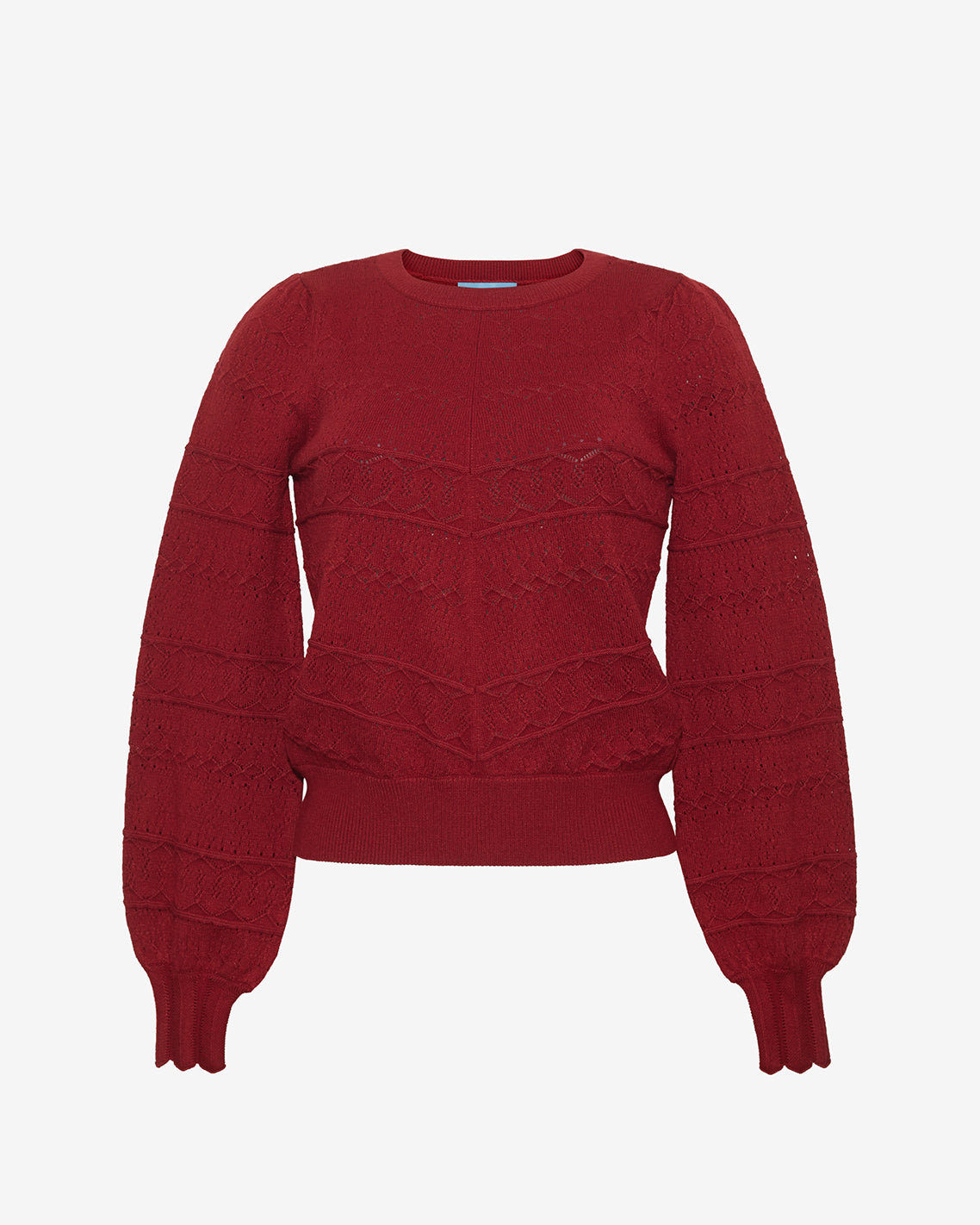 Long-Sleeve Pointelle Sweater in Navy | Draper James Featured