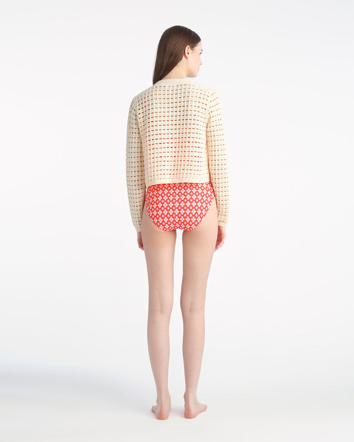 Crochet Sweater Cardigan in Beige | Draper James Essential
