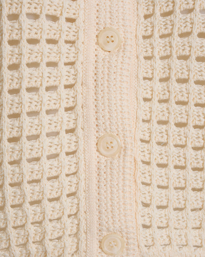 Crochet Sweater Cardigan in Beige | Draper James Essential