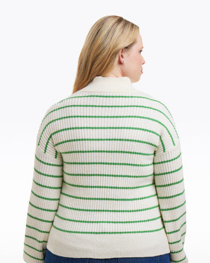 Striped Button Front Sweater | Draper James Premium
