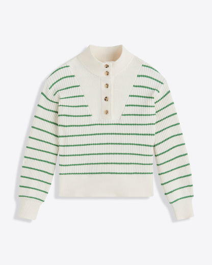 Striped Button Front Sweater | Draper James Premium