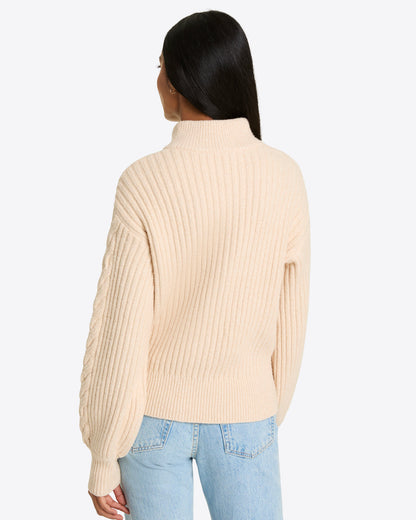 Quarter Zip Cableknit Sweater | Draper James Premium