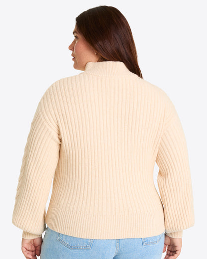 Quarter Zip Cableknit Sweater | Draper James Premium