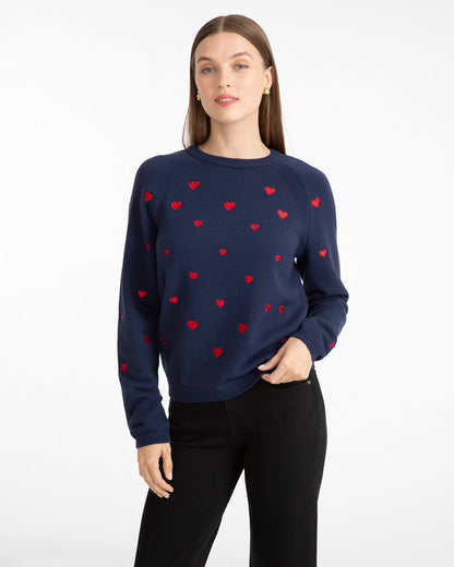 Ditsy Heart Crewneck Sweater | Draper James Smart Buy