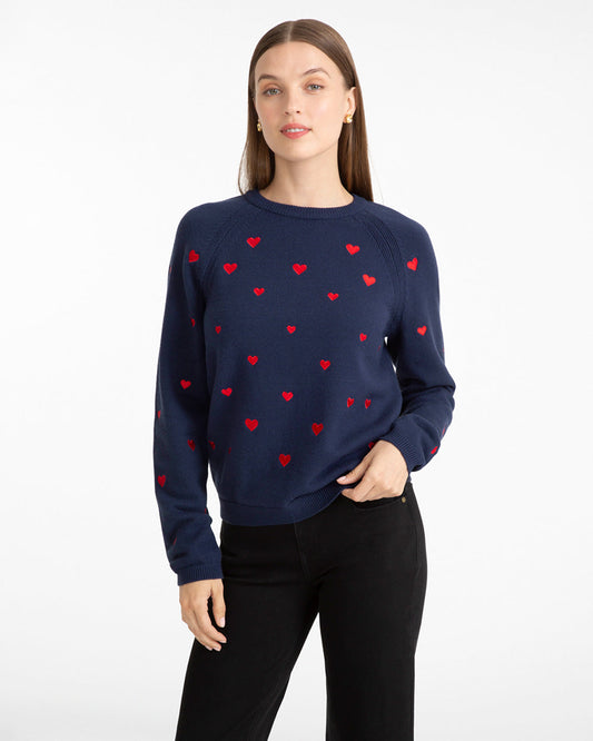 Ditsy Heart Crewneck Sweater | Draper James Smart Buy