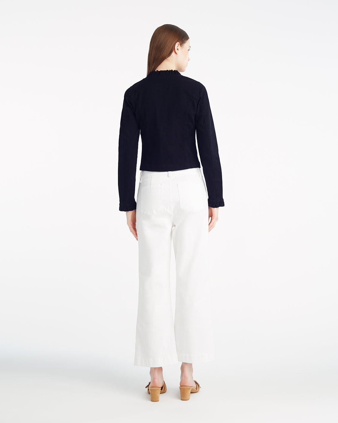 Ruffle Denim Jacket – Light Wash | Draper James Value