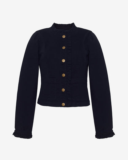 Ruffle Denim Jacket – Light Wash | Draper James Value