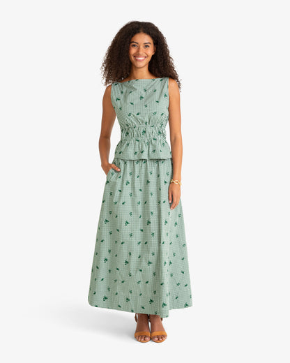 Midi Skirt in Green Gingham | Draper James Popular