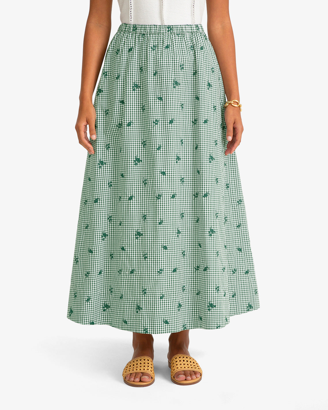 Midi Skirt in Green Gingham | Draper James Popular