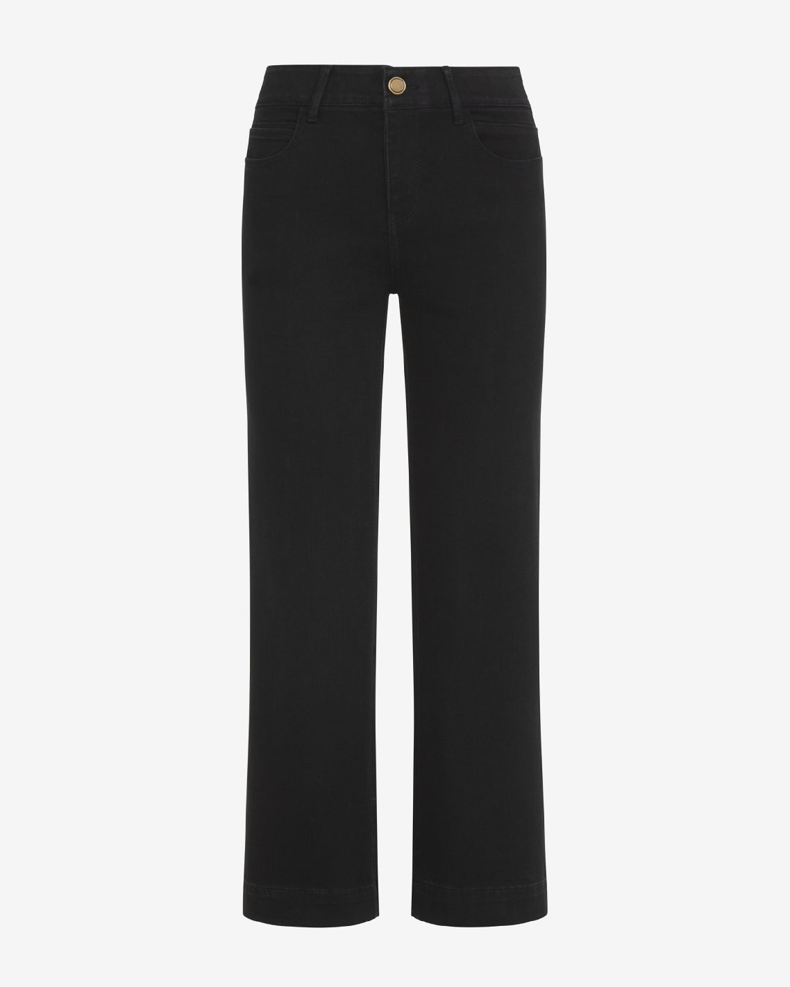 5-Pocket Wide Leg Crop in Black Denim | Draper James Smart Buy