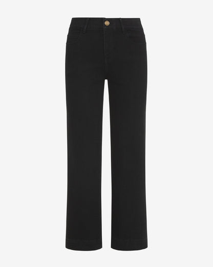 5-Pocket Wide Leg Crop in Black Denim | Draper James Smart Buy