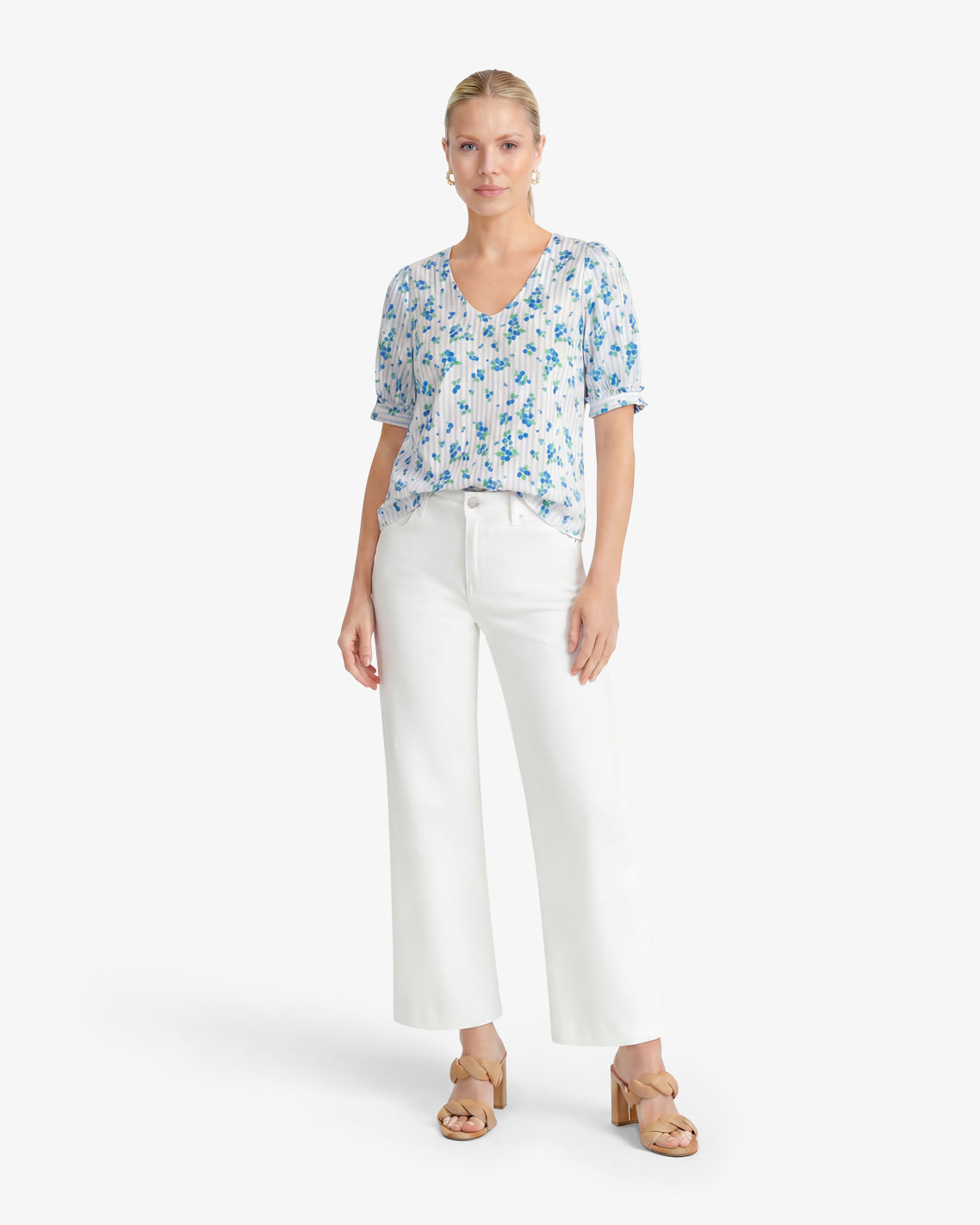 Wide Leg Jeans in White Denim | Draper James Discount