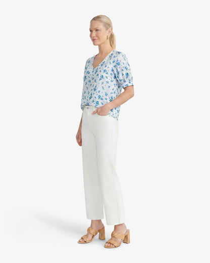 Wide Leg Jeans in White Denim | Draper James Discount
