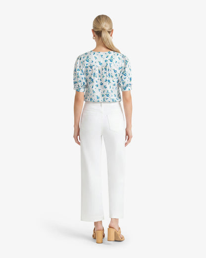 Wide Leg Jeans in White Denim | Draper James Discount