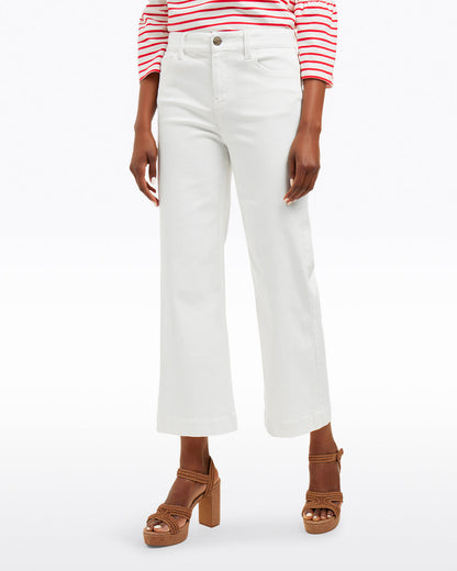 Wide Leg Jeans in White Denim | Draper James Discount