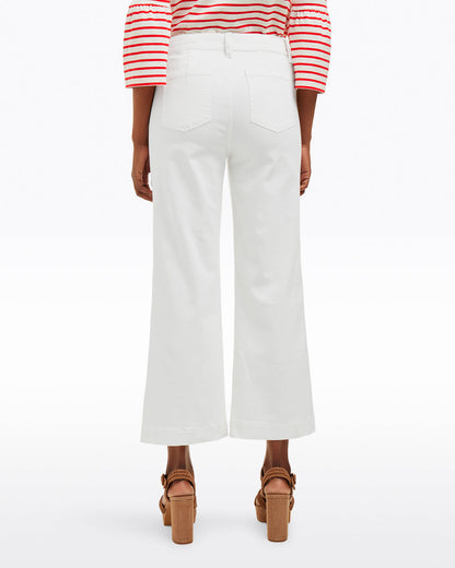 Wide Leg Jeans in White Denim | Draper James Discount