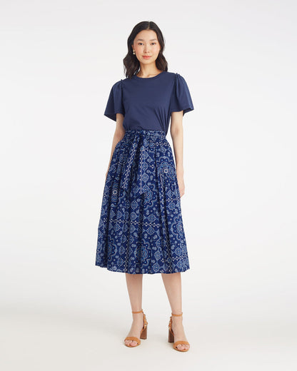 Midi Skirt in Bandana Blue | Draper James Popular