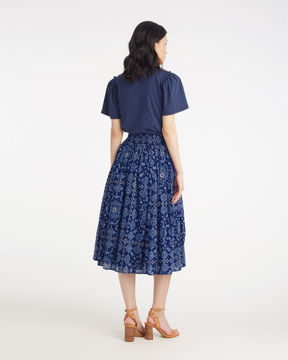 Midi Skirt in Bandana Blue | Draper James Popular