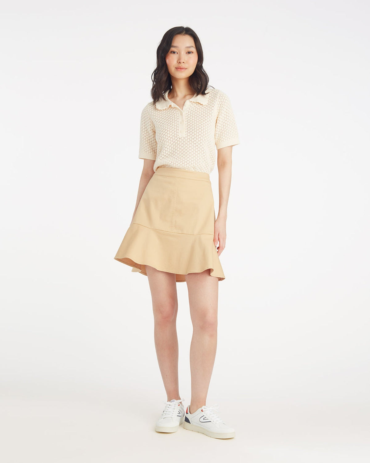 Peplum Mini Skirt in Croissant | Draper James Trending