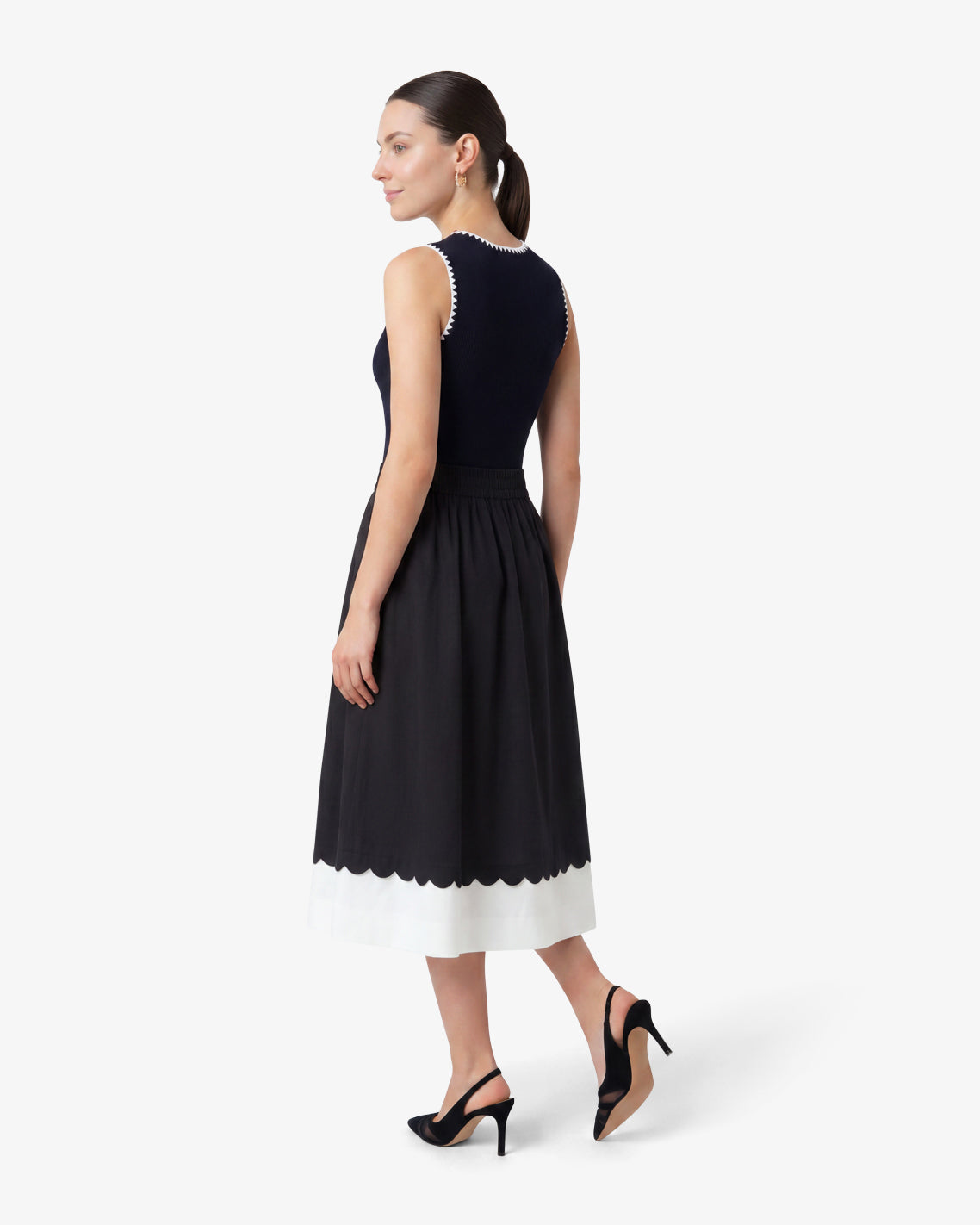 Midi Skirt in Black and White | Draper James Discount