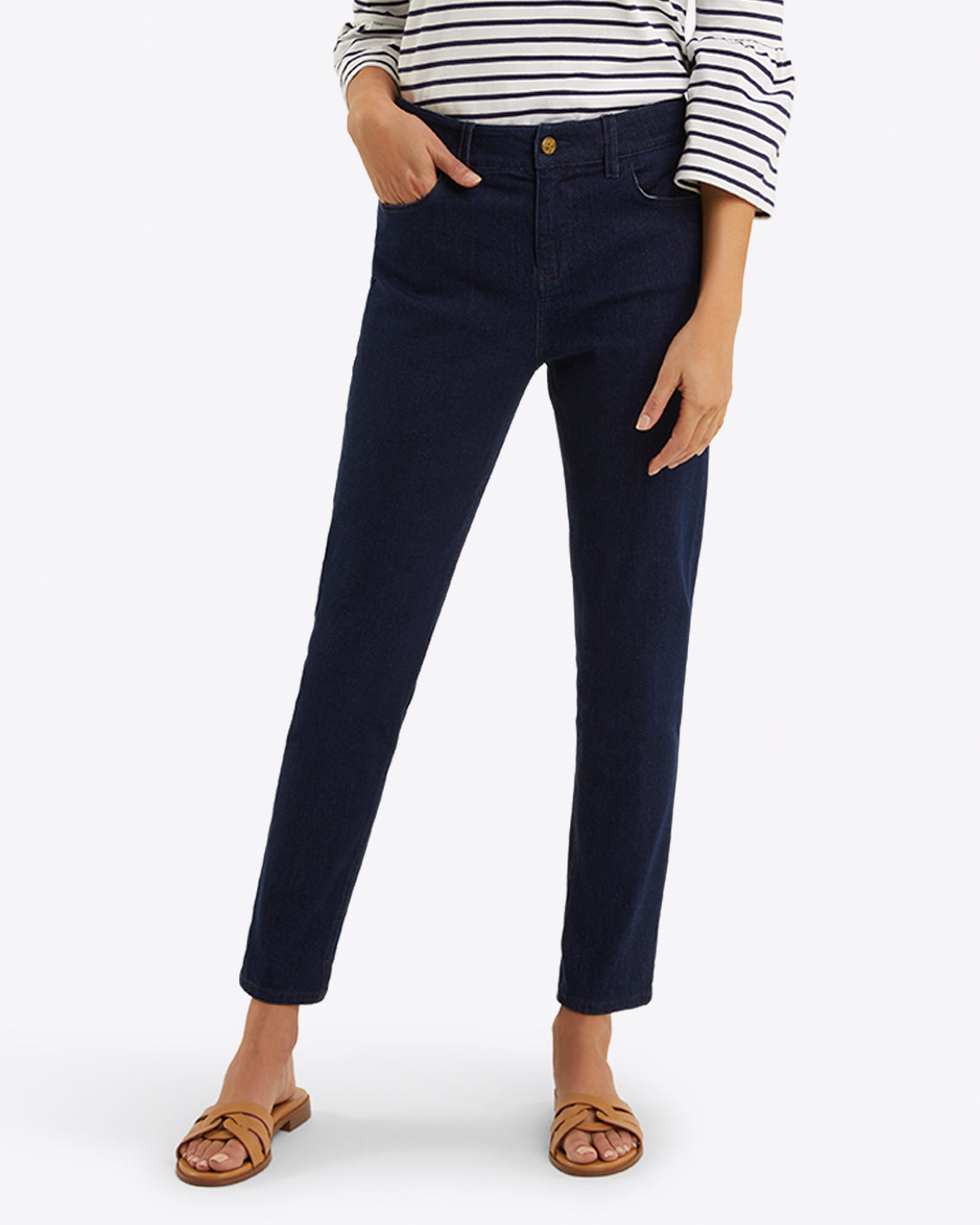 Mid-Rise Slim Jeans in Dark Wash | Draper James Smart Buy