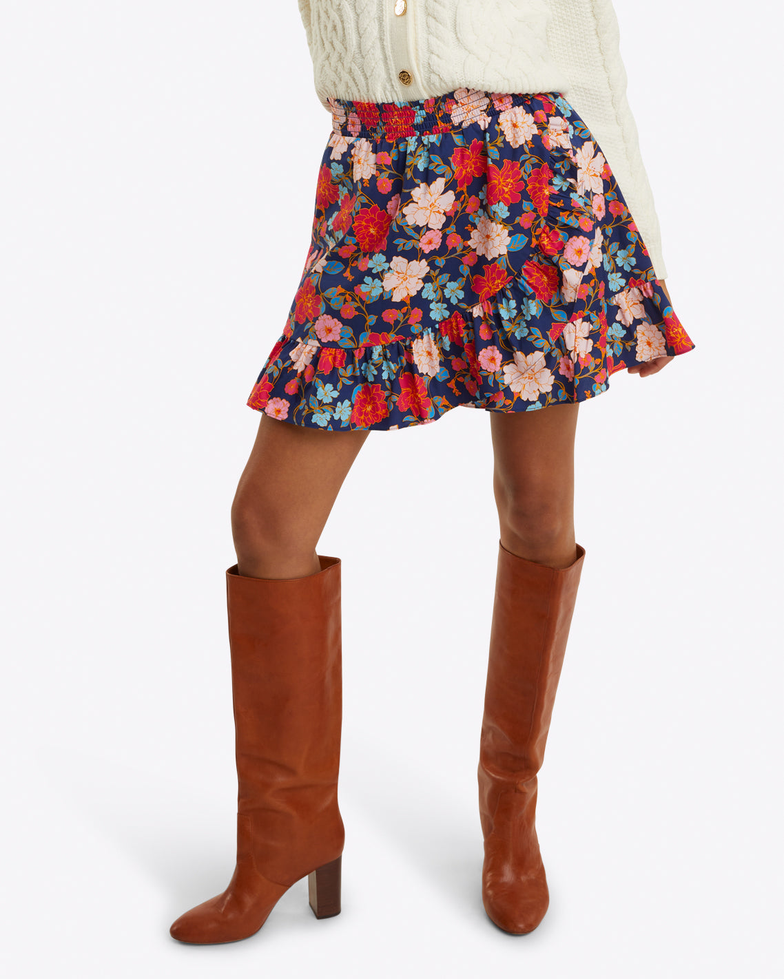 Ruffle Wrap Skirt in Stretch Poplin | Draper James Sale