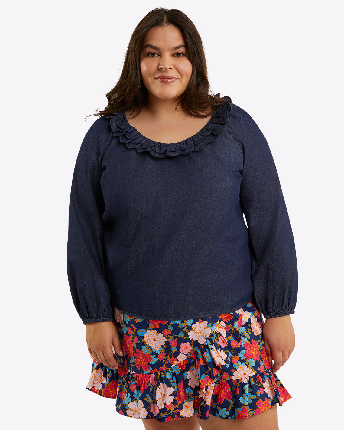 Ruffle Wrap Skirt in Stretch Poplin | Draper James Sale
