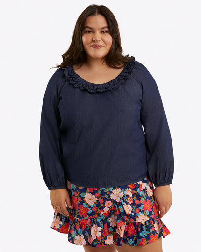 Ruffle Wrap Skirt in Stretch Poplin | Draper James Sale