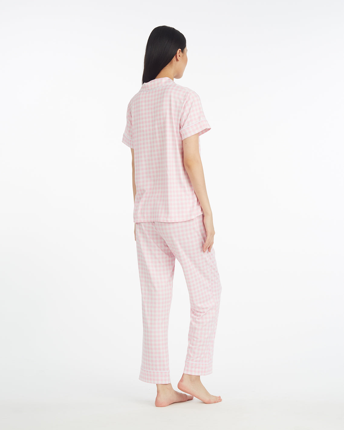Linda Pajama Set in Pink Gingham | Draper James New