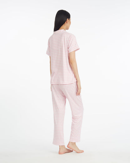 Linda Pajama Set in Pink Gingham | Draper James New
