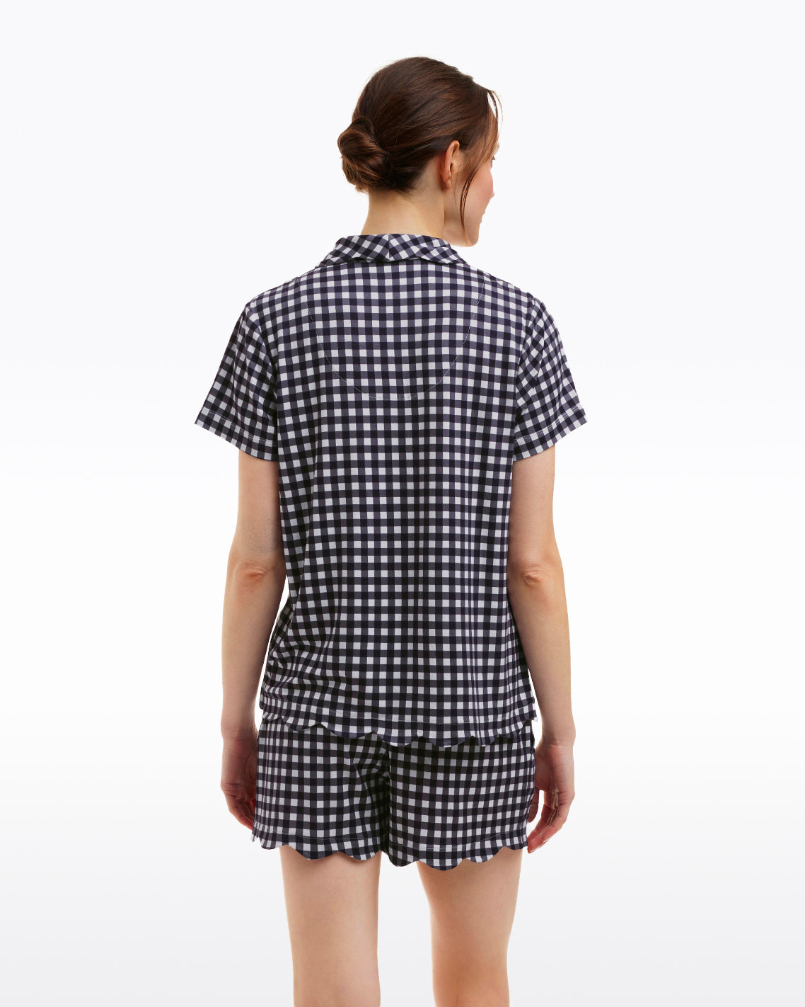 Scallop Sara Pajama Set in Navy Gingham | Draper James Recommended