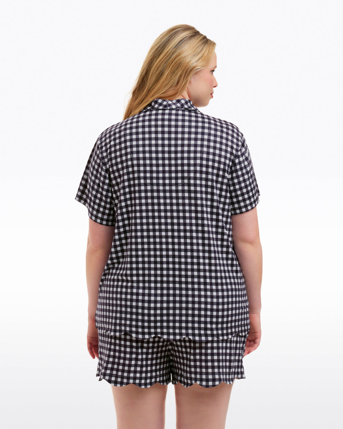 Scallop Sara Pajama Set in Navy Gingham | Draper James Recommended