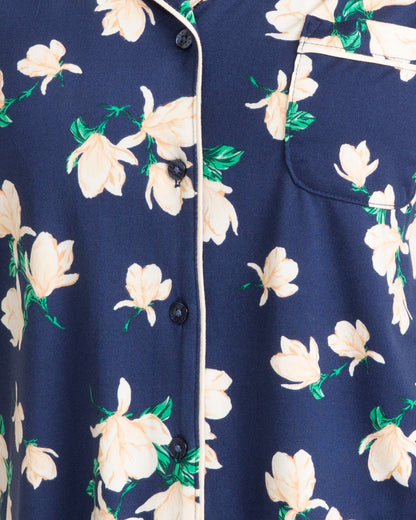 Sara Pajama Set in Navy Magnolia | Draper James Everyday