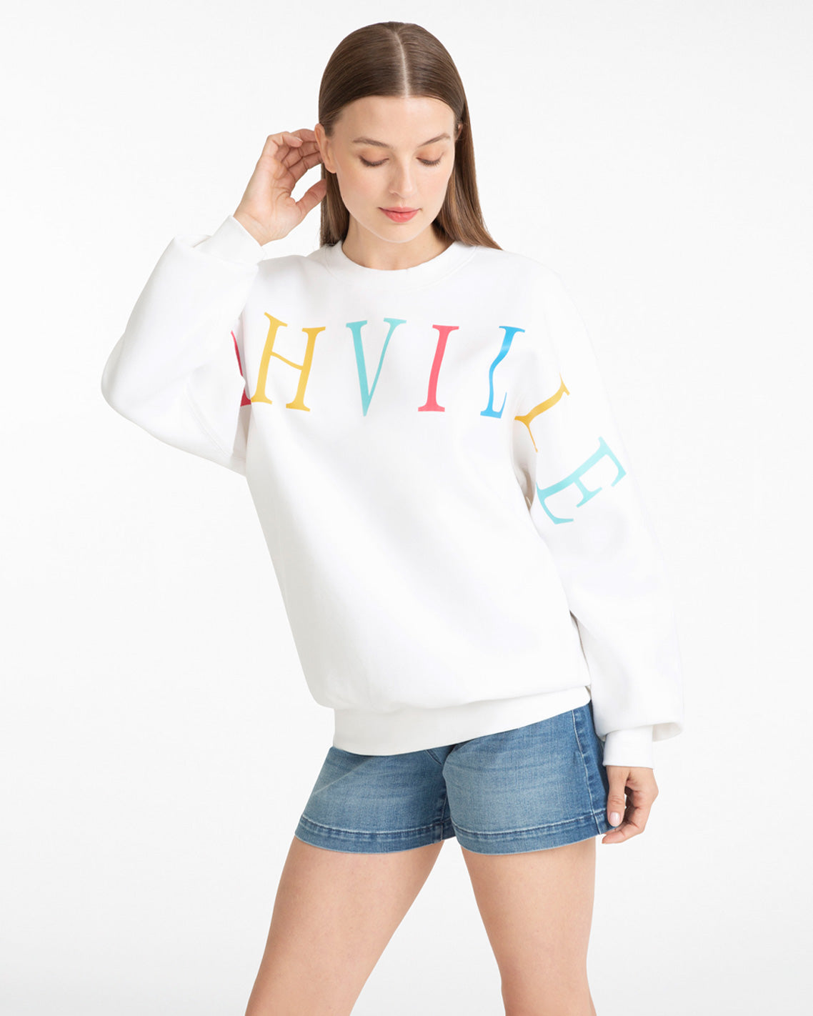 Nashville Crewneck Sweatshirt in Magnolia White Multi | Draper James Featured