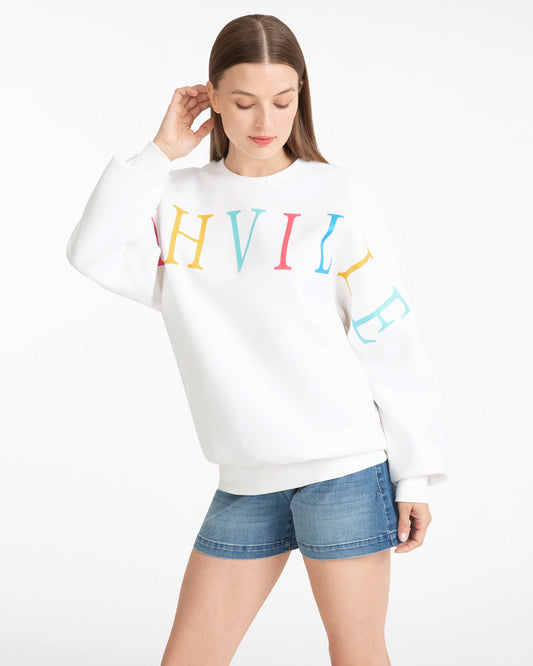 Nashville Crewneck Sweatshirt in Magnolia White Multi | Draper James Featured