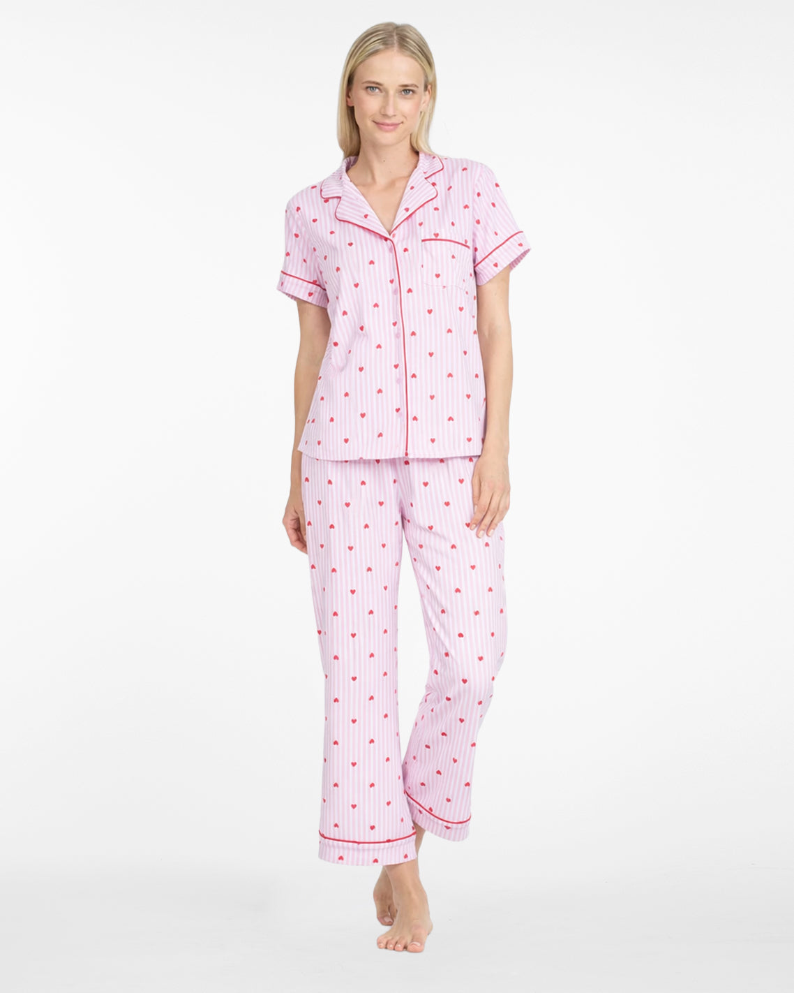 Linda Pajama Set in Sweetheart Stripes | Draper James Latest
