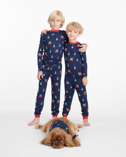 Kid's Pajama Set in Holiday Trees | Draper James Featured
