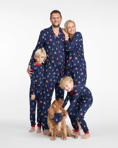 Men's Long-Sleeve Pajama Set in Holiday Trees | Draper James Latest