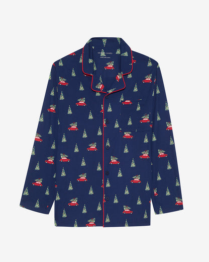 Men's Long-Sleeve Pajama Set in Holiday Trees | Draper James Latest