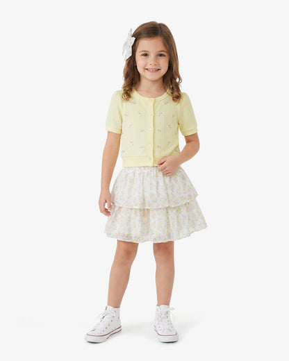 Floral Sweater Knit Skirt Set with Bow in Yellow | Draper James Exclusive